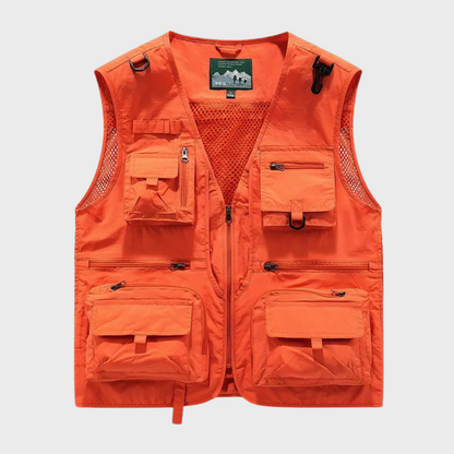 Cargo-Weste | Reißverschluss | Taschen | Cargo-Weste | Herrenweste-Orange-S-Chaps Herrenmode