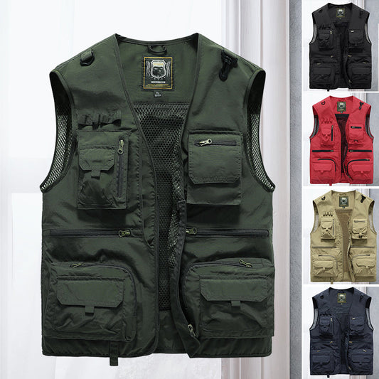 Cargo-Weste - Taktisch - Zip-Up - Arbeitsweste - Herrenweste-Chaps Herrenmode