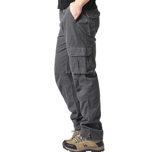 Cargohose - Gerades Bein - Taschen - Cargohose - Herrenhosen-Grau-M-Chaps Herrenmode