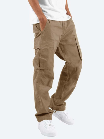 Cargohose - Herren Casual Baggy Loose Fit Cargohose-Khaki-S-Chaps Herrenmode