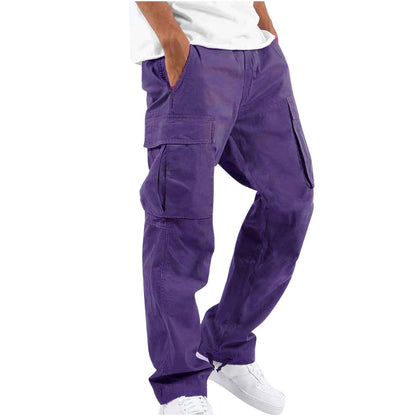 Cargohose - Herren Casual Baggy Loose Fit Cargohose-Lila-S-Chaps Herrenmode