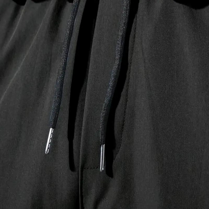 Cargohose – Schwarz – Kordelzug – Cargojogginghose – Herrenhose-Chaps Herrenmode