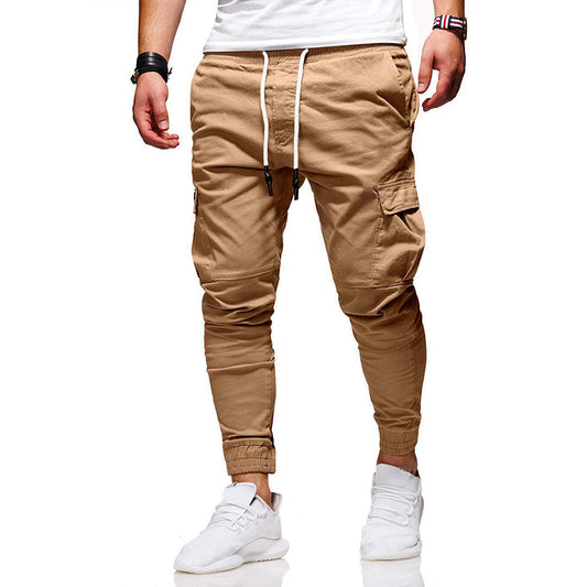 Cargohose - Skinny - Kordelzug - Cargo Jogger - Herrenhosen-Khaki-S-Chaps Herrenmode