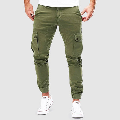 Cargohose - Skinny - Taschen - Cargo Jogger - Herrenhosen-Grün-S-Chaps Herrenmode