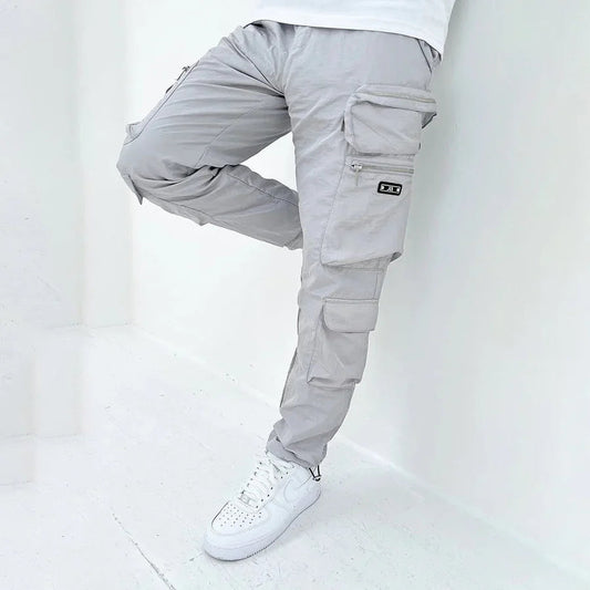 Cargohosen | Bequem | Taschen | Cargojogginghosen | Herrenhosen-Grau-S-Chaps Herrenmode