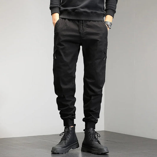 Cargohosen | Drawstring | Skinny | Cargo Jogger | Herrenhosen-Schwarz-XS-Chaps Herrenmode