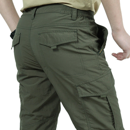 Cargohosen | Elastischer Bund | Gerades Bein | Tactical-Hosen | Herrenhosen-Armeegrün-M-Chaps Herrenmode