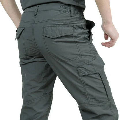Cargohosen | Taschen | Gerades Bein | Freizeithosen | Herrenhosen-Grau-S-Chaps Herrenmode