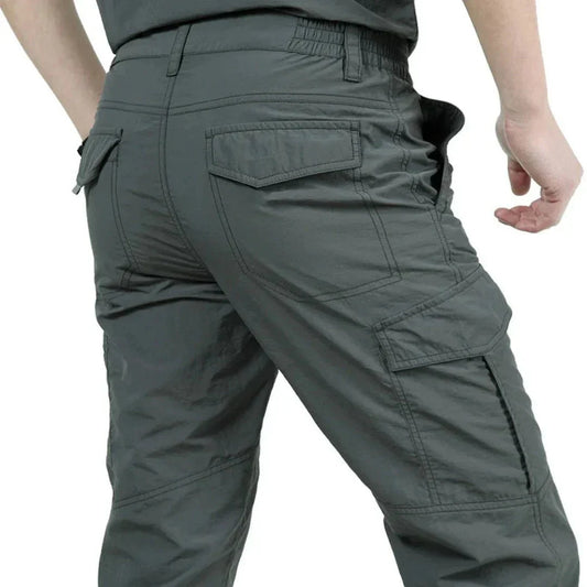 Cargohosen | Taschen | Gerades Bein | Freizeithosen | Herrenhosen-Grau-S-Chaps Herrenmode