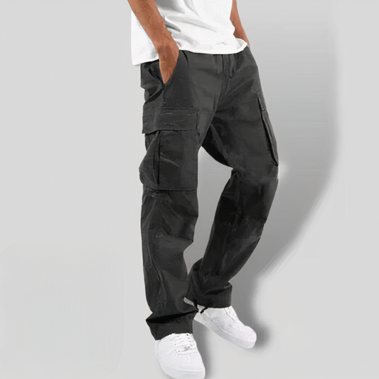 Cargohosen - Taschen - lockere Passform - gerades Bein - Herren-Cargohosen-Dunkelgrau-XS-Chaps Herrenmode