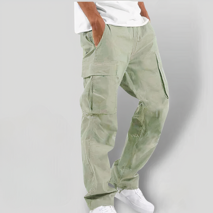 Cargohosen - Taschen - lockere Passform - gerades Bein - Herren-Cargohosen-Hellgrün-XS-Chaps Herrenmode