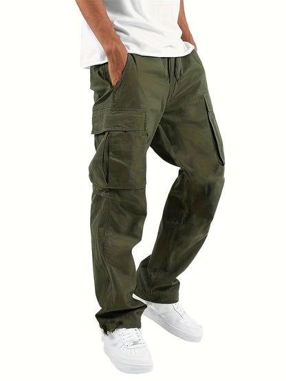 Cargohosen – gerade Beinpartie – lockere Passform – Cargohosen für Herren – Herrenhosen-Armeegrün-S-Chaps Herrenmode