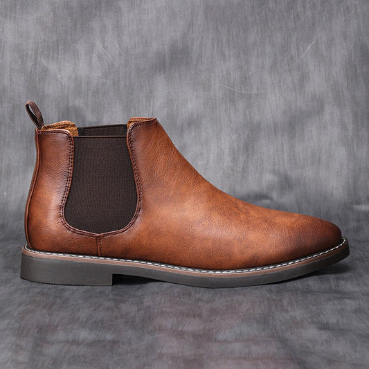 Chelsea-Stiefel | Knöchelhoch | Slipper | Lederstiefel | Herrenstiefel-Braun-40-Chaps Herrenmode