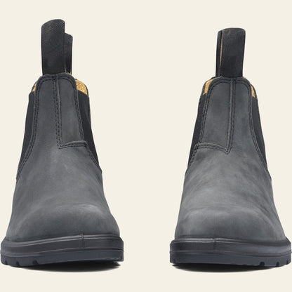Chelsea-Stiefel – Schwarze Lederstiefel für Männer-Grau-35-Chaps Herrenmode