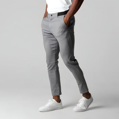 Chino Hosen | Elastische Taille | Stretchy | Skinny Chinos | Herren Chinos-Grau-XS-Chaps Herrenmode