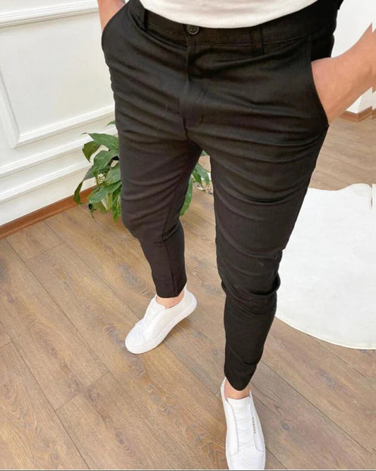 Chino-Hosen – Slim Fit – Stretch – Skinny Chinos – Herrenhosen-Schwarz-S-Chaps Herrenmode
