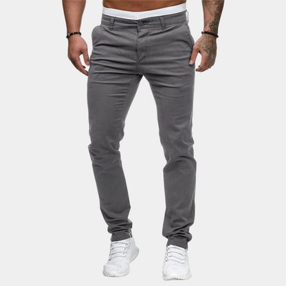 Chinos – Bequeme Stretch-Chino-Hose mit schmaler Passform für Herren-Grau-M-Chaps Herrenmode