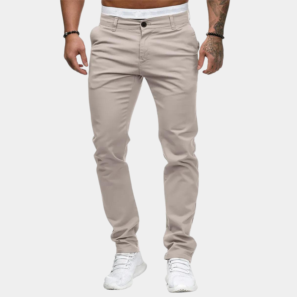 Chinos – Bequeme Stretch-Chino-Hose mit schmaler Passform für Herren-Khaki-M-Chaps Herrenmode