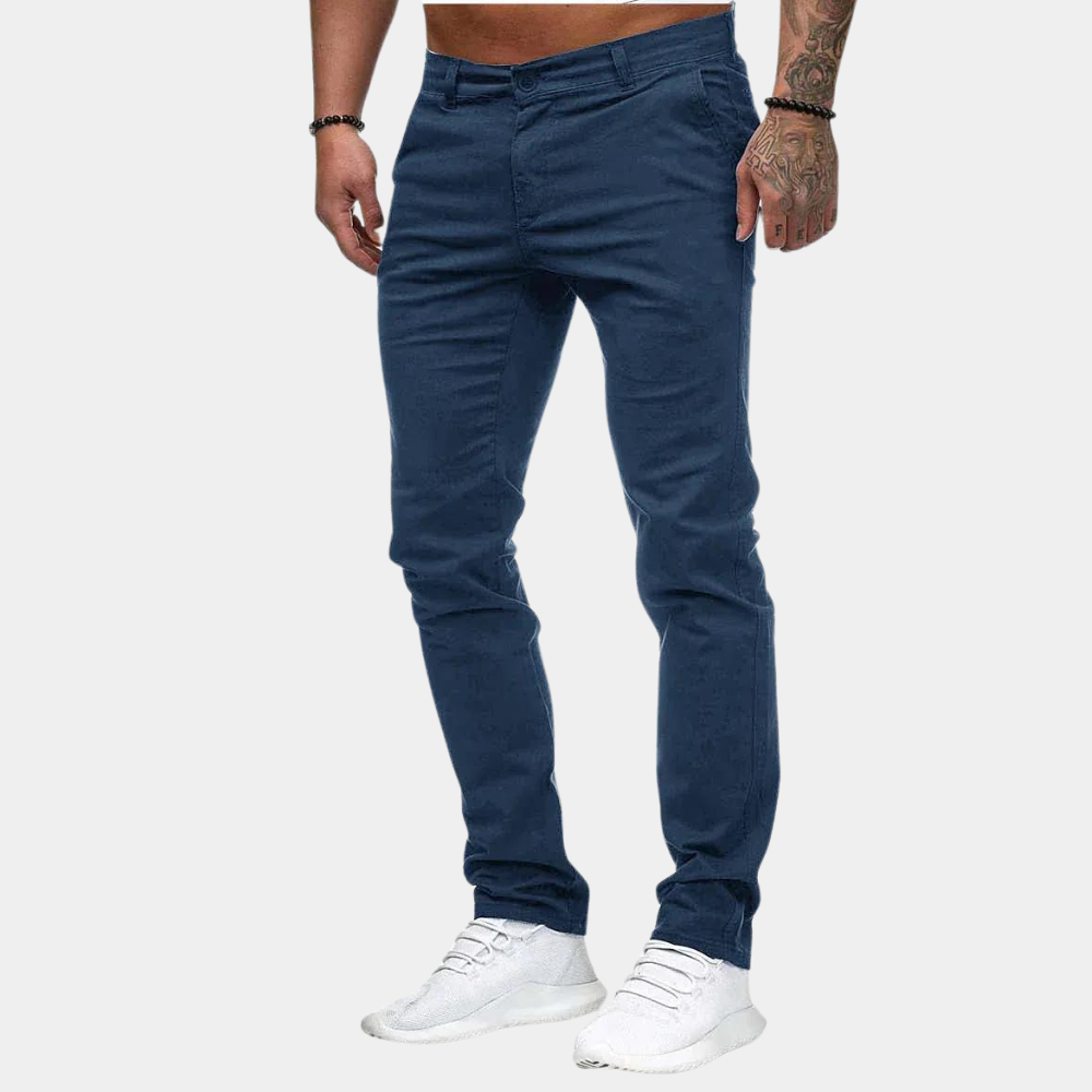Chinos – Bequeme Stretch-Chino-Hose mit schmaler Passform für Herren-Marineblau-M-Chaps Herrenmode