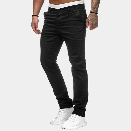 Chinos – Bequeme Stretch-Chino-Hose mit schmaler Passform für Herren-Schwarz-M-Chaps Herrenmode