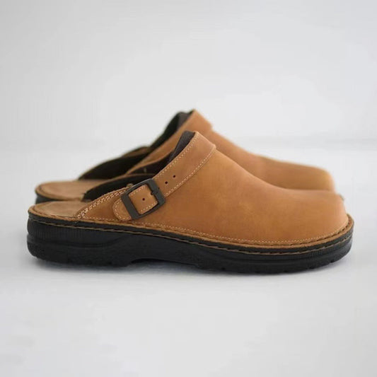 Clogs | Retro | Slip-On | Lederclogs | Herrenschuhe-Braun-38-Chaps Herrenmode