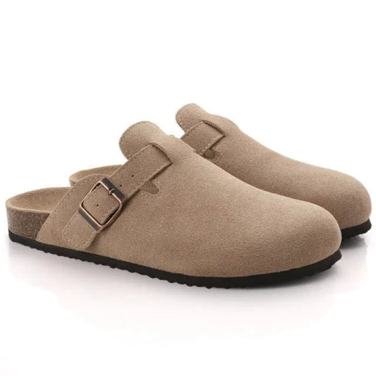 Clogs | Slip-On | Orthopädische | Wildleder Clogs | Herrenschuhe-Beige-35-Chaps Herrenmode
