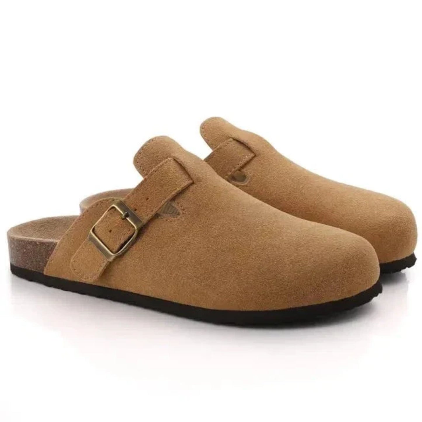 Clogs | Slip-On | Orthopädische | Wildleder Clogs | Herrenschuhe-Braun-35-Chaps Herrenmode