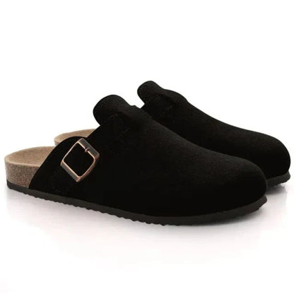 Clogs | Slip-On | Orthopädische | Wildleder Clogs | Herrenschuhe-Schwarz-35-Chaps Herrenmode