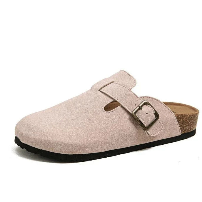 Clogs – Slipper – Wildleder – Pantoletten – Herrenschuhe-Rosa Braun-36-Chaps Herrenmode