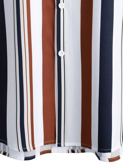 Co-Ord Set - Gestreiftes Kurzarmhemd und Shorts für Herren im Set für den Sommer-Chaps Herrenmode