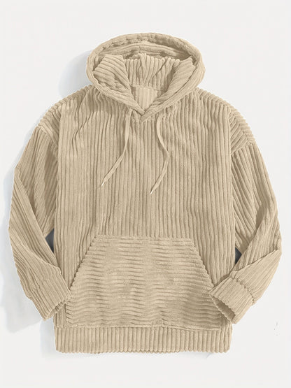 Cord Hoodie | Warm | Bequem | Pullover Hoodie | Herren Hoodie-Beige-S-Chaps Herrenmode