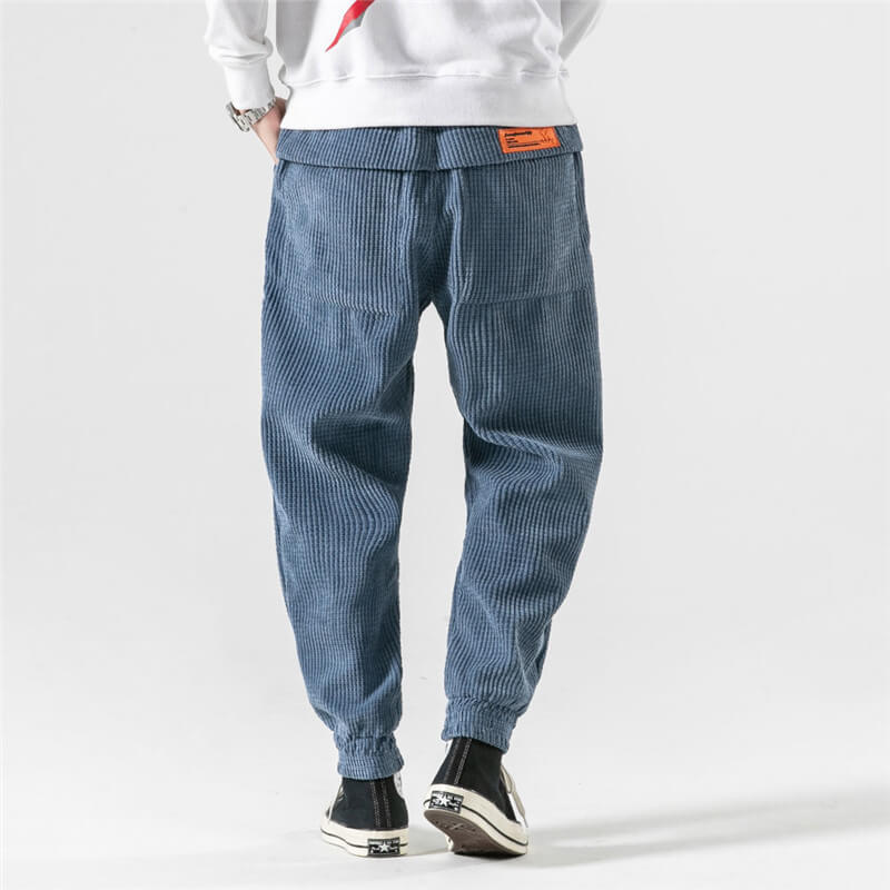 Cordhosen - Lockere Passform - Elastische Knöchel - Schlabberhosen - Schlauch zum Joggen-Chaps Herrenmode