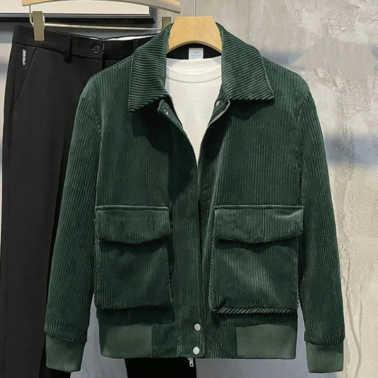 Cordjacke – Taschen – Kurz – Cordjacken – Herrenjacke-Grün-S-Chaps Herrenmode