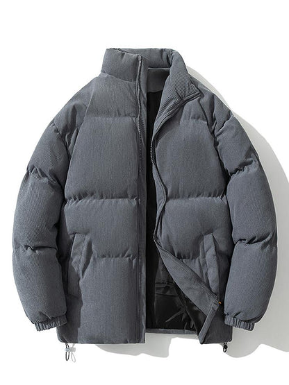 Cordjacke – Warm – Wattiert – Pufferjacke – Winterjacke für Herren-Grau-M-Chaps Herrenmode