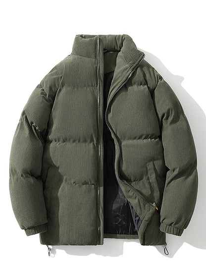 Cordjacke – Warm – Wattiert – Pufferjacke – Winterjacke für Herren-Grün-M-Chaps Herrenmode