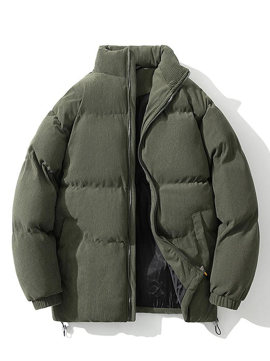 Cordjacke – Warm – Wattiert – Pufferjacke – Winterjacke für Herren-Grün-M-Chaps Herrenmode
