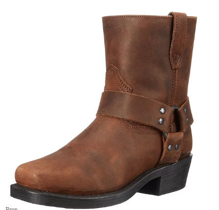 Cowboystiefel - Mittelfristige Westernstiefel mit Reißverschluss für Männer-Braun-35-Chaps Herrenmode