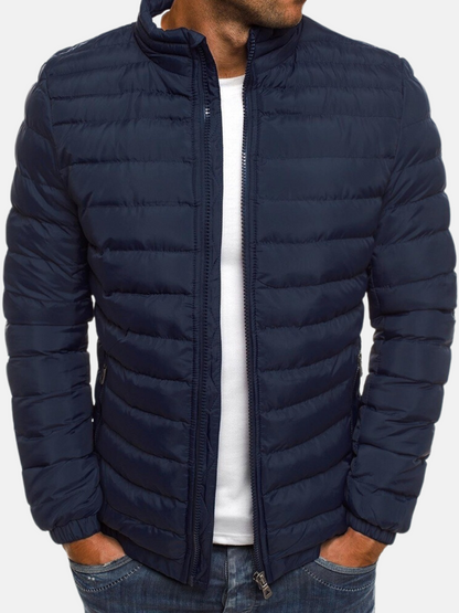 Daunenjacke – Leichte, gesteppte Pufferjacke mit Reißverschluss für Herren-Marineblau-S-Chaps Herrenmode