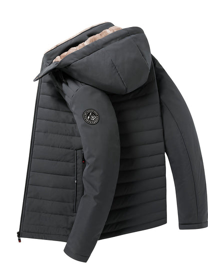 Daunenjacke für Herren – mit Fleece gefüttert – mit Kapuze – Winterjacke – Wintermäntel und -jacken für Herren-Chaps Herrenmode