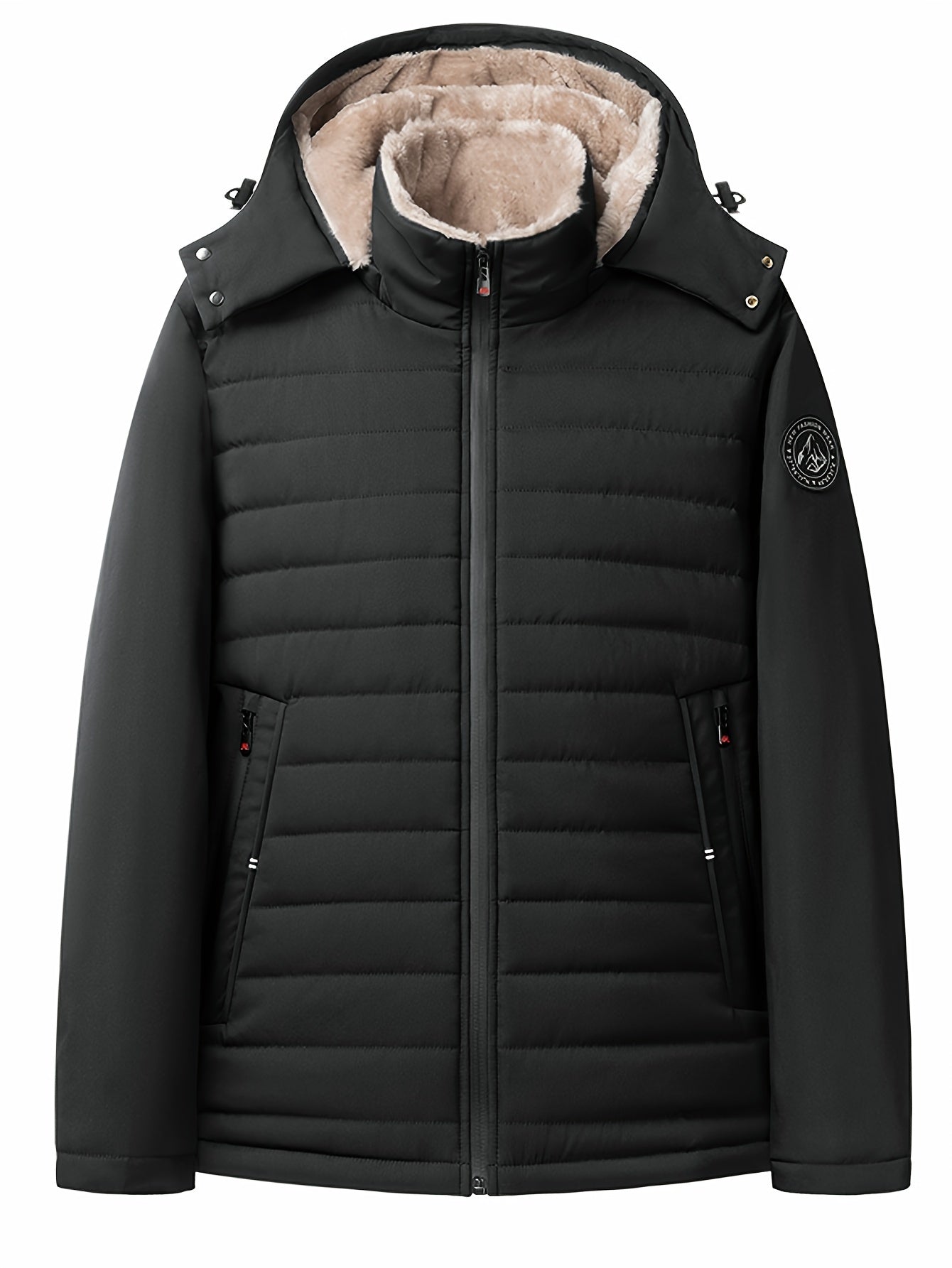 Daunenjacke für Herren – mit Fleece gefüttert – mit Kapuze – Winterjacke – Wintermäntel und -jacken für Herren-Chaps Herrenmode