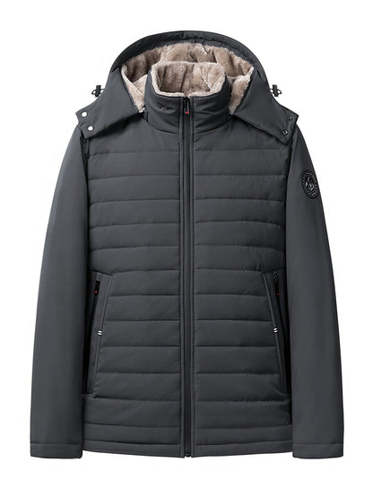 Daunenjacke für Herren – mit Fleece gefüttert – mit Kapuze – Winterjacke – Wintermäntel und -jacken für Herren-Chaps Herrenmode