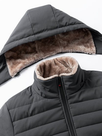 Daunenjacke für Herren – mit Fleece gefüttert – mit Kapuze – Winterjacke – Wintermäntel und -jacken für Herren-Chaps Herrenmode