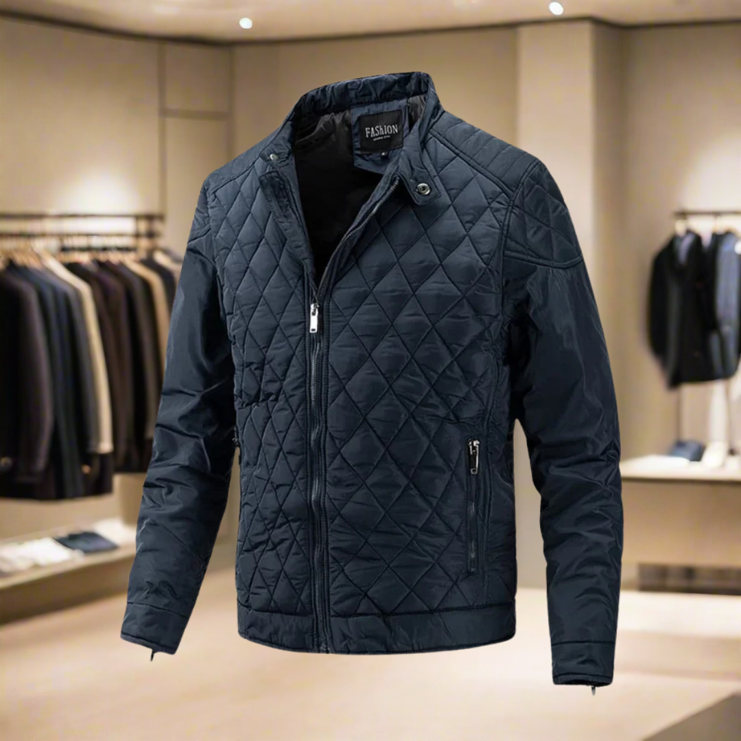 Daunenjacke - wattiert - leicht - Winterjacke - Herren Steppjacke-Blau-M-Chaps Herrenmode