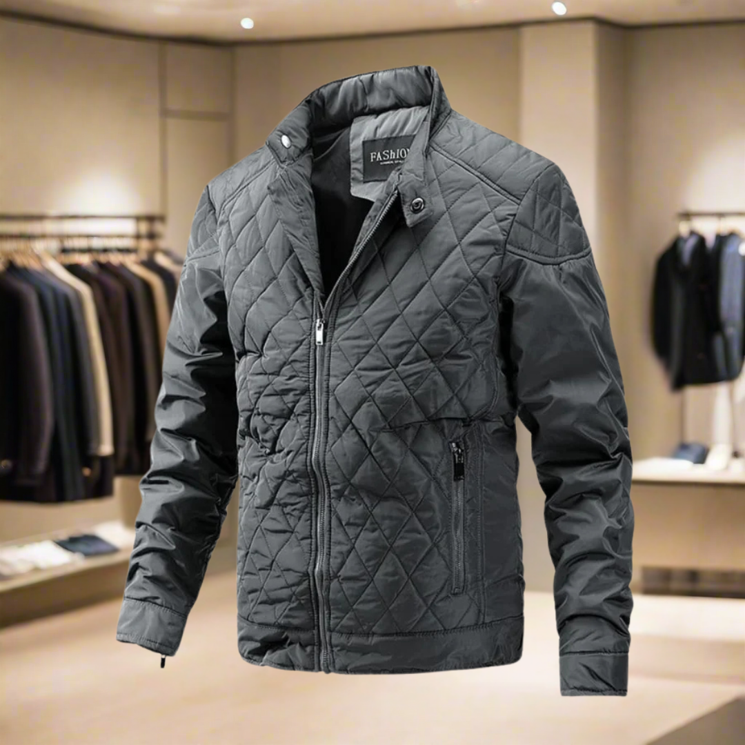 Daunenjacke - wattiert - leicht - Winterjacke - Herren Steppjacke-Grau-M-Chaps Herrenmode