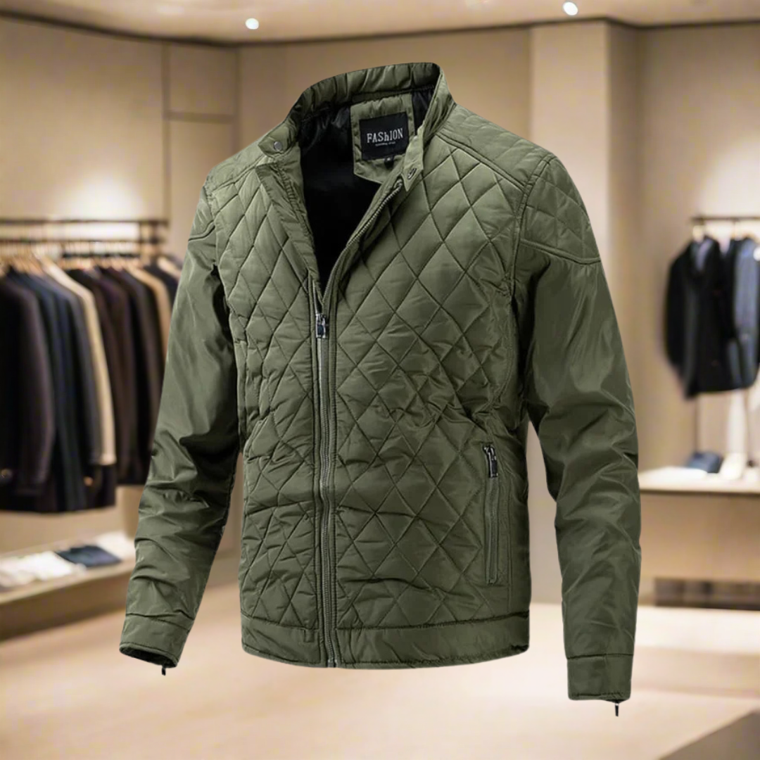 Daunenjacke - wattiert - leicht - Winterjacke - Herren Steppjacke-Grün-M-Chaps Herrenmode