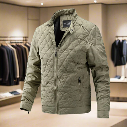 Daunenjacke - wattiert - leicht - Winterjacke - Herren Steppjacke-Khaki-M-Chaps Herrenmode