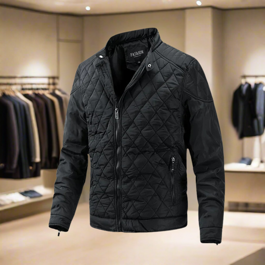 Daunenjacke - wattiert - leicht - Winterjacke - Herren Steppjacke-Schwarz-M-Chaps Herrenmode