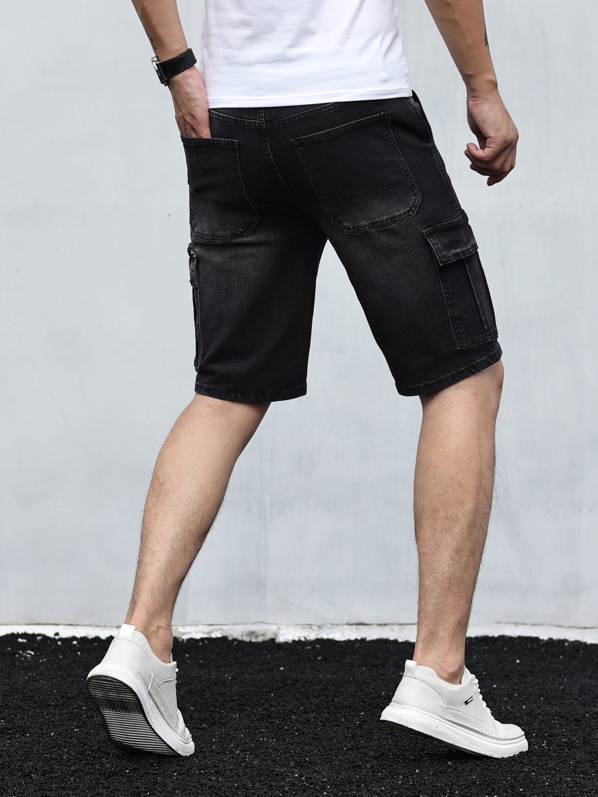 Denim Cargo Shorts | Casual | Stretch | Denim Shorts | Herren Shorts-Chaps Herrenmode