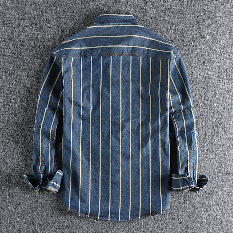 Denim-Hemd - Langarm - Brusttaschen - Hemd mit Knopfleiste - Herrenhemd-Chaps Herrenmode