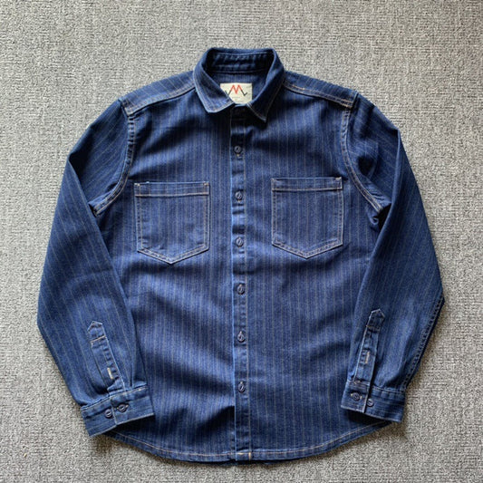 Denim-Hemd - Langarm - Brusttaschen - Hemd mit Knopfleiste - Herrenhemd-Hellblau-M-Chaps Herrenmode